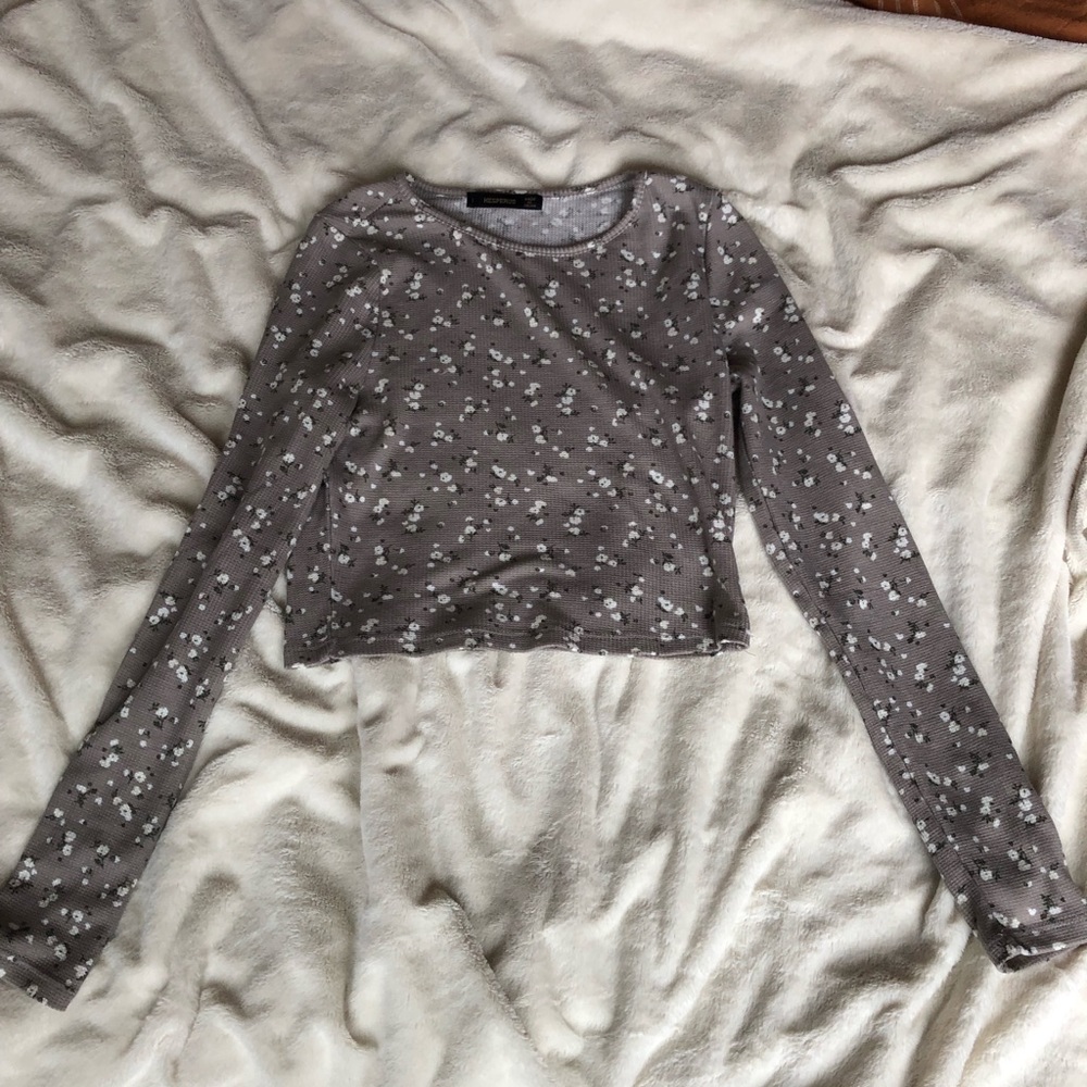 Purple flower crop top